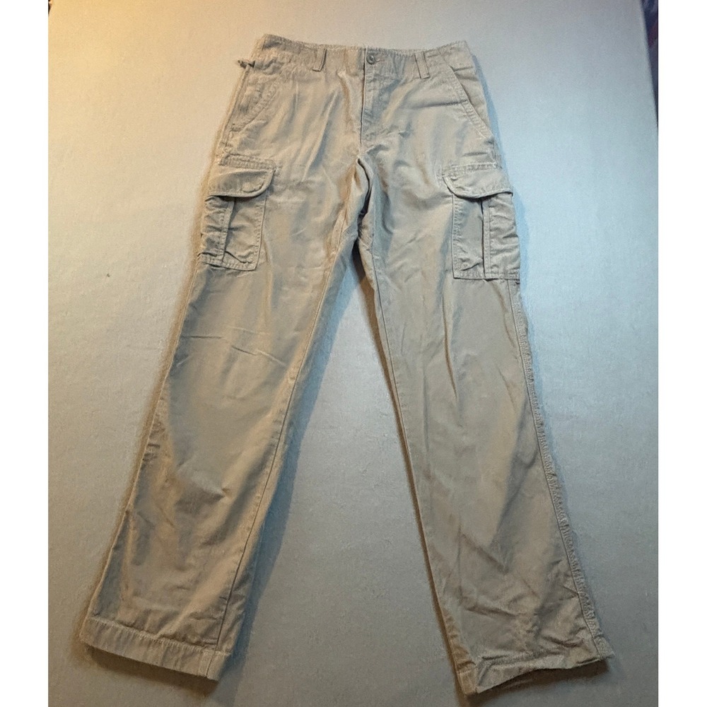 Y2K L.L. Bean Mens 32 Cargo Pants Khaki Natural Fit 503739 Gorpcore Hiking